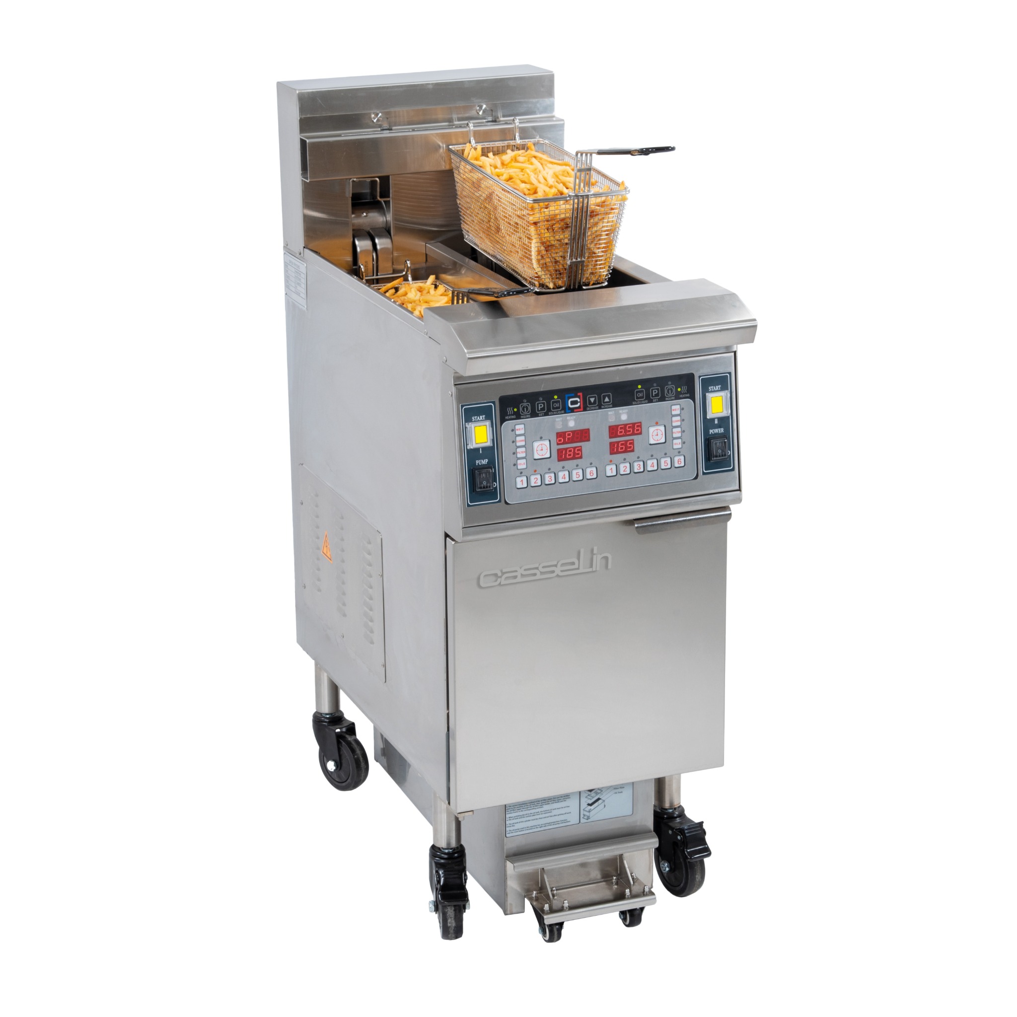 Fritezë elektrike profesionale me filtrim 2 × 12 L